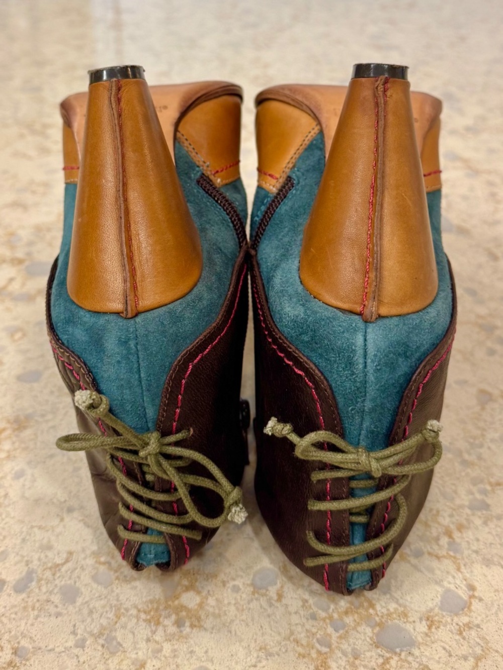 Vintage, Women's Size 6M, True Religion Western Pirate Tricolor Ankle Boots